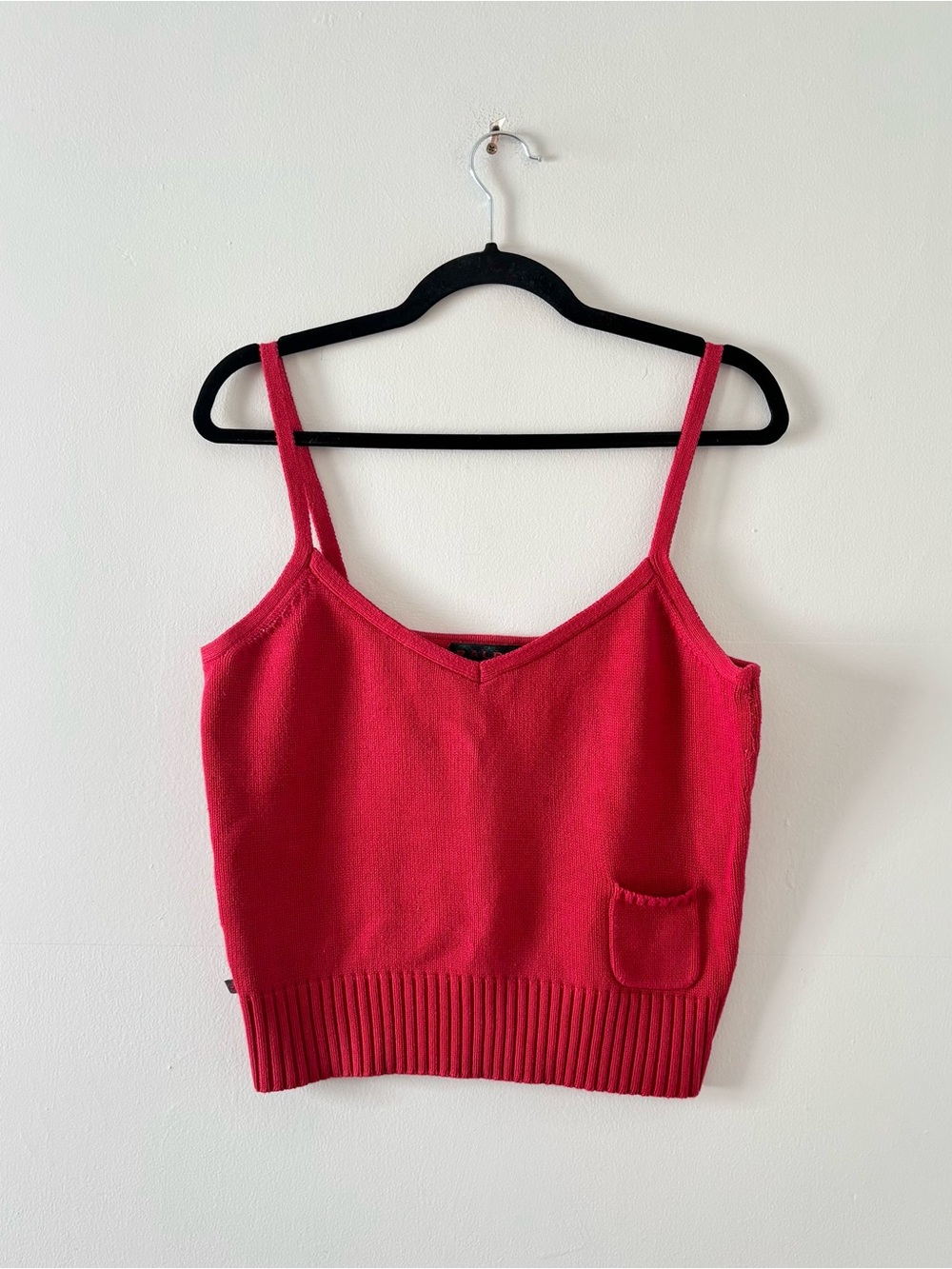 Ralph Lauren Vintage Cotton Knit Tank Top Cami Boxy Fit Red